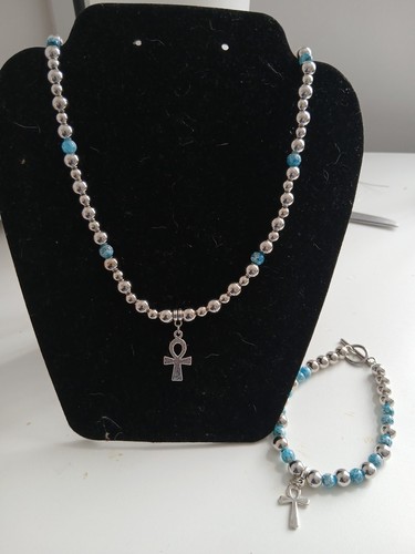 Ankh necklace and bracelet set - bracelet,