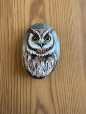 Hand Painted  Pebble/Stone/Rock Of Owl