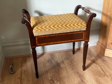 Antique Mahogany Piano Stool by Jas Shoolbred & Co of Tottenham with Storage