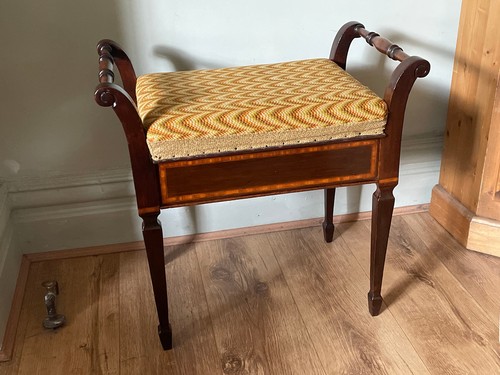 Antique mahogany piano stool - mahogany,