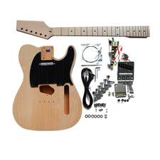 DIY TL6 Guitar Kit | Alder Body with Maple Fingerboard | Chrome Hardware Black
