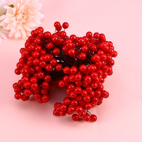 400pcs holly berries red - red, for