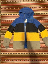 Men’s Burton DRYRIDE Snowboarding Jacket – Blue/Black/Yellow/Grey-Hooded, Size M