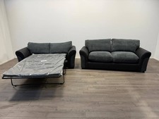Harry Fabric 3 & 2 Seater Sofa Bed – Charcoal