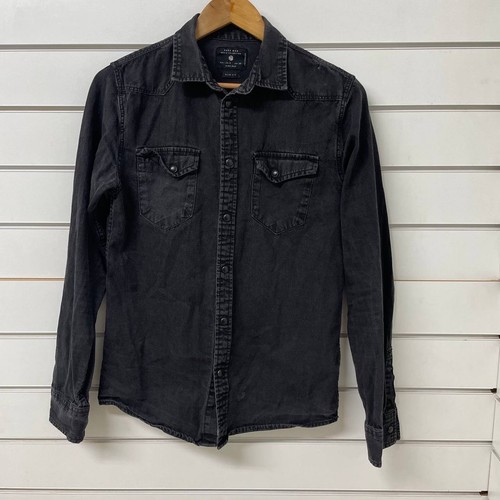 Zara man black denim shirt - zara,