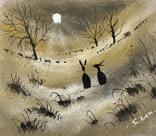Original watercolour night - watercolour,