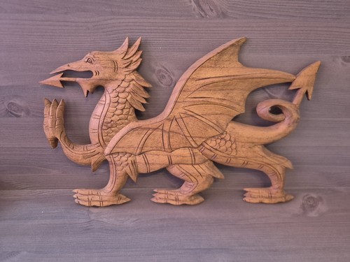 Walking dragon wooden - walking, plaque