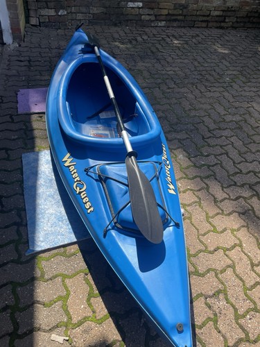 Blue kayak single - blue, kayak,