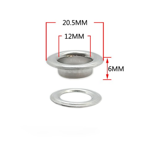 Round eyelet with washer - round,