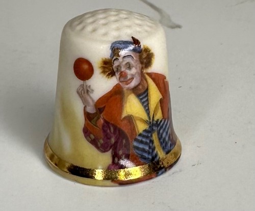Vintage clown thimble - clown,
