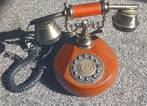 Antique style telephone wooden - style,