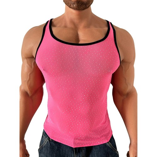 Men sequin embedded mesh - men's,