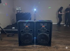 Pair KAM PA/Disco Speaker Cabinets. 12” Driver, 5.5” Tweeter & Horn - no sound!