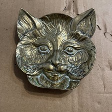 Brass Vintage Cat Face Trinket