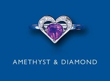 Amethyst and diamond ring - amethyst,