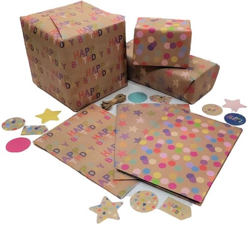 Eco birthday wrapping paper - eco,