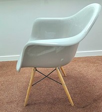 Vintage Grey Eiffel Molded Mid Century Arm Chair Dining Retro Statement Tub