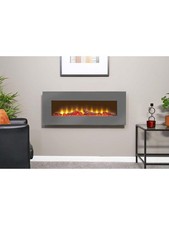 Adam Fireplaces Sureflame Electric Wall Mounted Fire with Remote in Grey 42 Inch