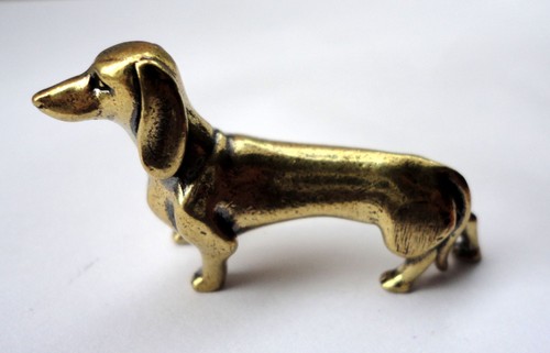 Unusual small brass dachshund - unusual,