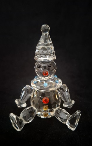 Crystal cut glass clown - crystal,