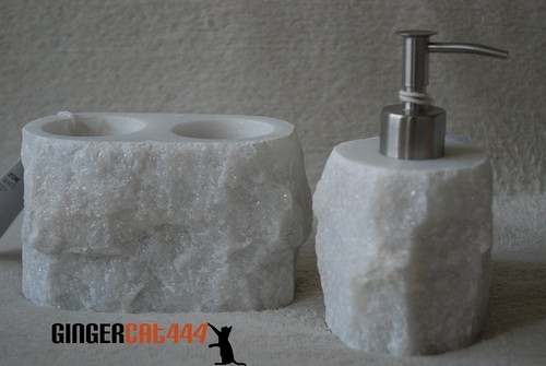 White chiseled rough marble - white,
