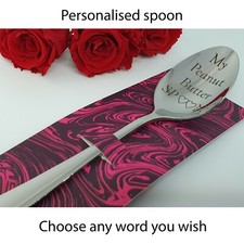 My Peanut Butter Spoon Engraved Text Table Silverware Sweet Tooth Personal Heart