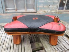 VINTAGE MOROCCAN CAMEL SADDLE STOOL SEAT FOOT REST WOOD LEATHER