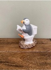 NEXT Puffin On Toilet Ornament