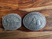 VTG 1989 Hesston National Finals Rodeo Belt Buckles X2 Inc Barrel Racer Variant