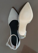 Women's Closed Toe Taupe 4 inch Heel Dress Pointed Toe Strap Shoes size 3/36