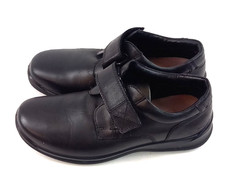 HotterUK8.5 Ortholite SedgwickSTD Black Mens Leather Shoes Hook & Loop Fastening