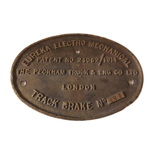 Railwayana brass makers plate - brass,
