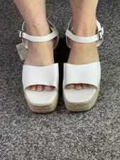 White Platform Strappy Wedge