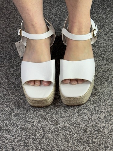 White platform strappy wedge - white,
