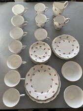 JACKSON & GOSLING + OTHER BRANDS BONE CHINA VINTAGE ENGLISH ROSEBUD TEA SET