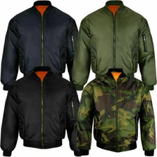 MA1 Mens Classic Bomber Jacket Military Air Force Style Padded Biker Jacket S 5X