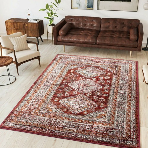 Red traditional living room - red,