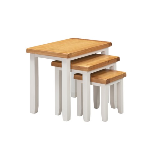 White nest tables solid oak - 3,