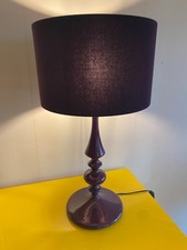 Stunning Habitat Vintage Lacquered Spindle Table Lamp - Aubergine