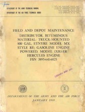 TM5-3895-201-35 Distrubution gasolene Hercules 1XB3-ER Repair Maintenance Book