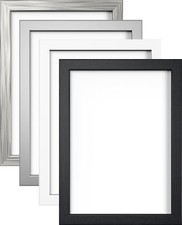 MODERN PHOTO PICTURE POSTER FRAME LARGE MULTIPLE SIZES BLACK WHITE SILVER PEWTER