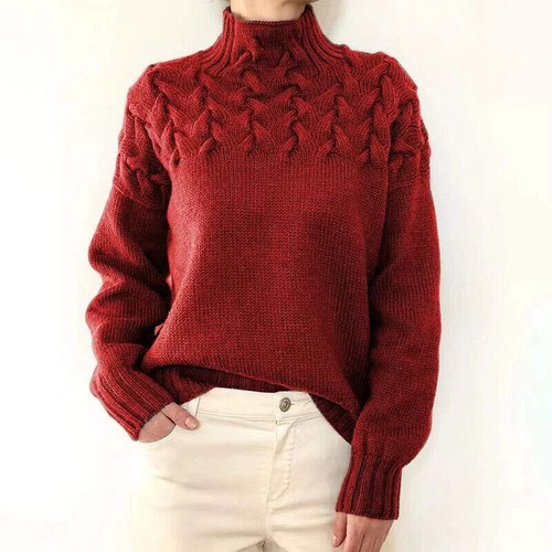 Ladies roll neck warm sweater - roll,