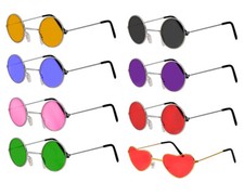 HIPPY GLASSES 70S JOHN LENNON ROUND LENS OZZY HIPPIE FANCY DRESS ACCESSORY LOT