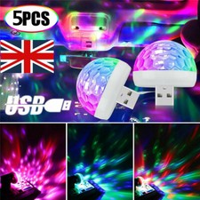 1-5X USB Mini RGB LED Disco