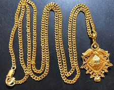 Lovely 22ct Gold Pendant on 22ct Chain/Necklace,L 61cm ,- 18.42g (spl delivery)