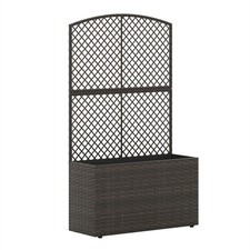 Brown PE Rattan Raised Garden