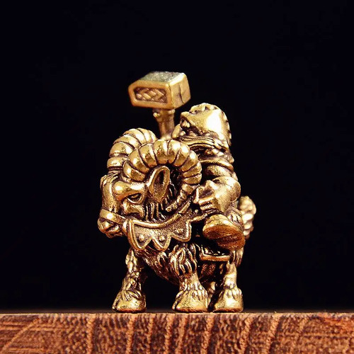 Brass goat dwarf warrior metal - goat,
