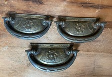 3x Old Metal Ornate Drawer Handles