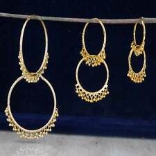 22 ct Gold Plated Earrings Indian Ethnic Jewellry Hoop Creole Earring E19