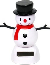 Dancing Christmas Santa, Snowman & Elves - Solar Powered Festive Ornaments